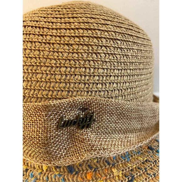 Lucky7 100 paper straw beach hat multi color & ribbon - Picture 2 of 5